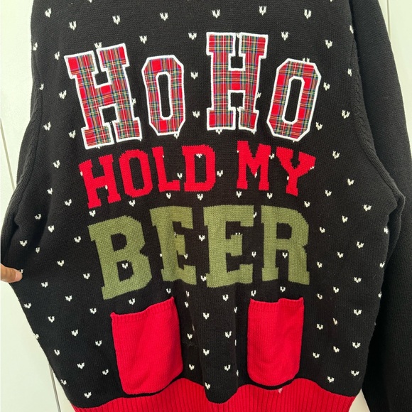 Spencer’s Ugly Sweater Christmas Party Hold My Beer Knit Plus - Picture 7 of 9